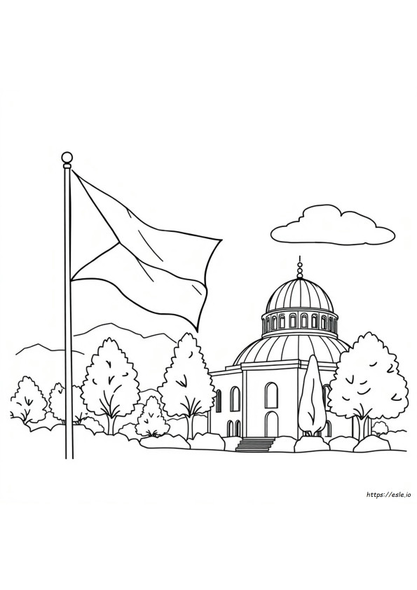 Bendera Palestina Coloring