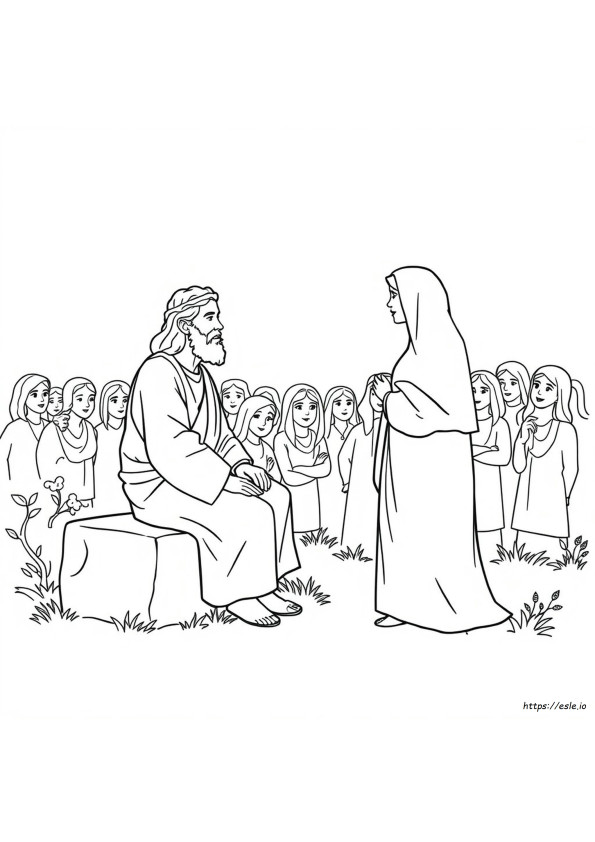 Jesus And The Adulterous Woman Coloring Page