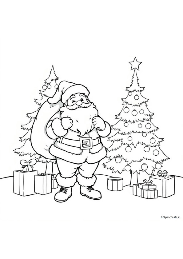 Gemakkelijke Kerstman Kleurplaten