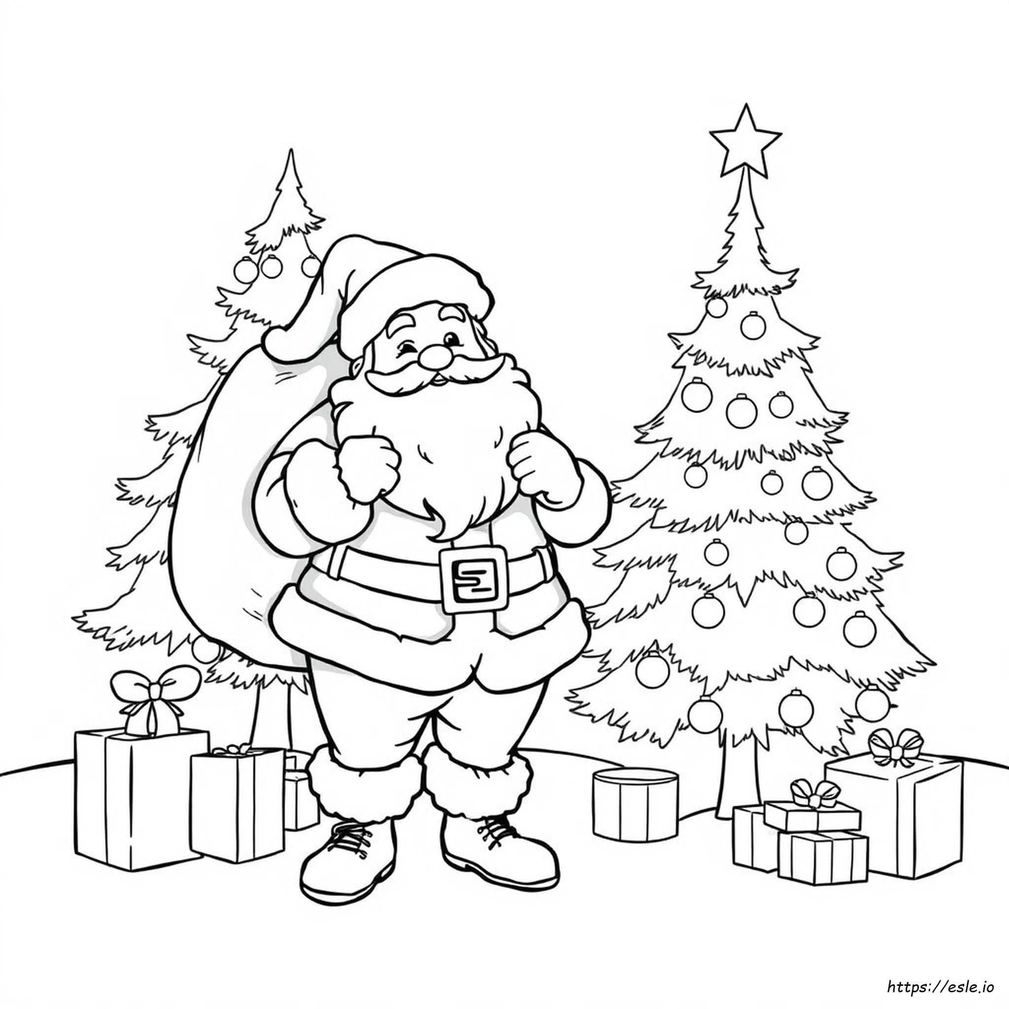 Babbo Natale Facile Da Colorare
