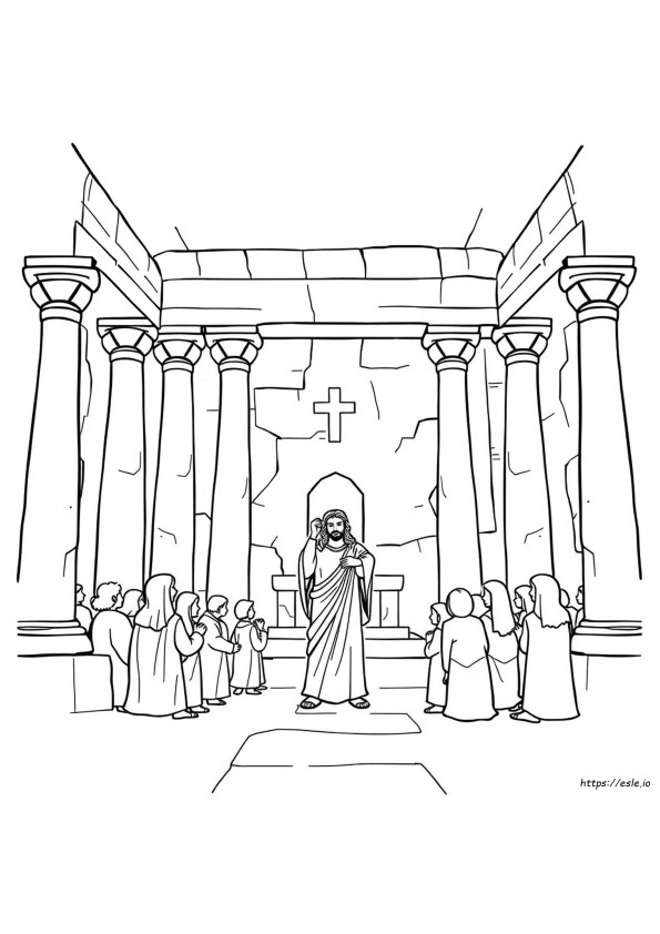 Jesus At The Temple Coloring Page