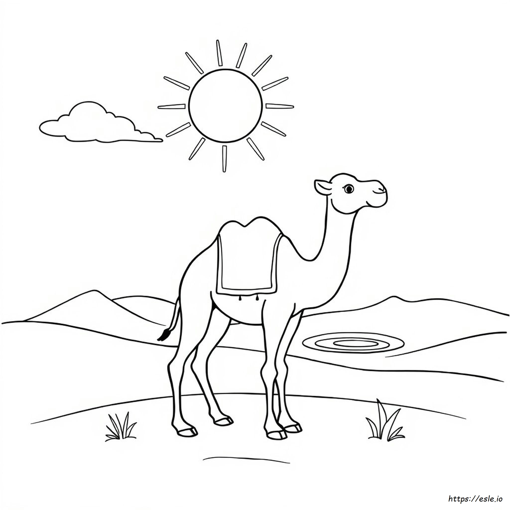 Cute Camel Coloring Page