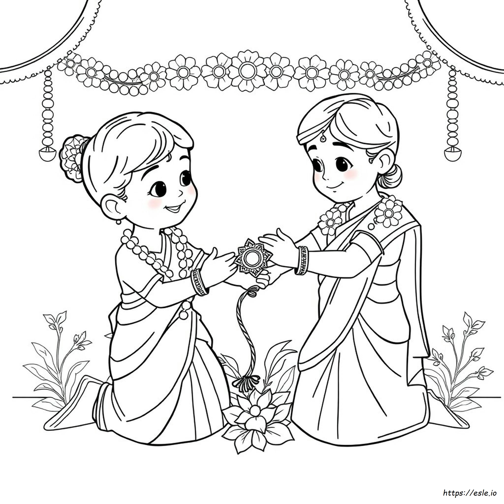 Rakshabandhan Coloring Page