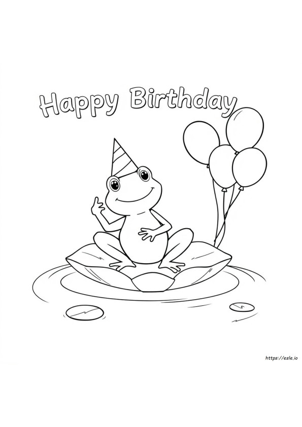 Sapo De Aniversário Feliz Para Colorir