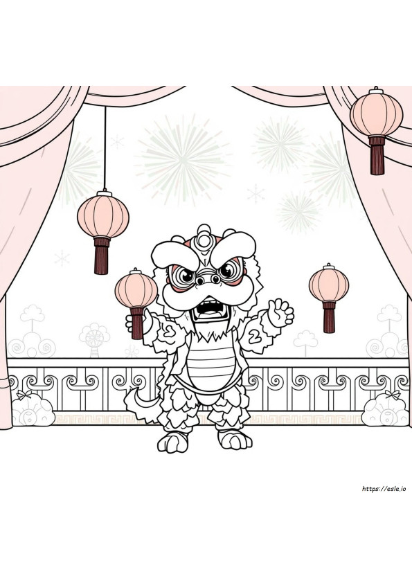 Chinese New Year Lion Coloring Page