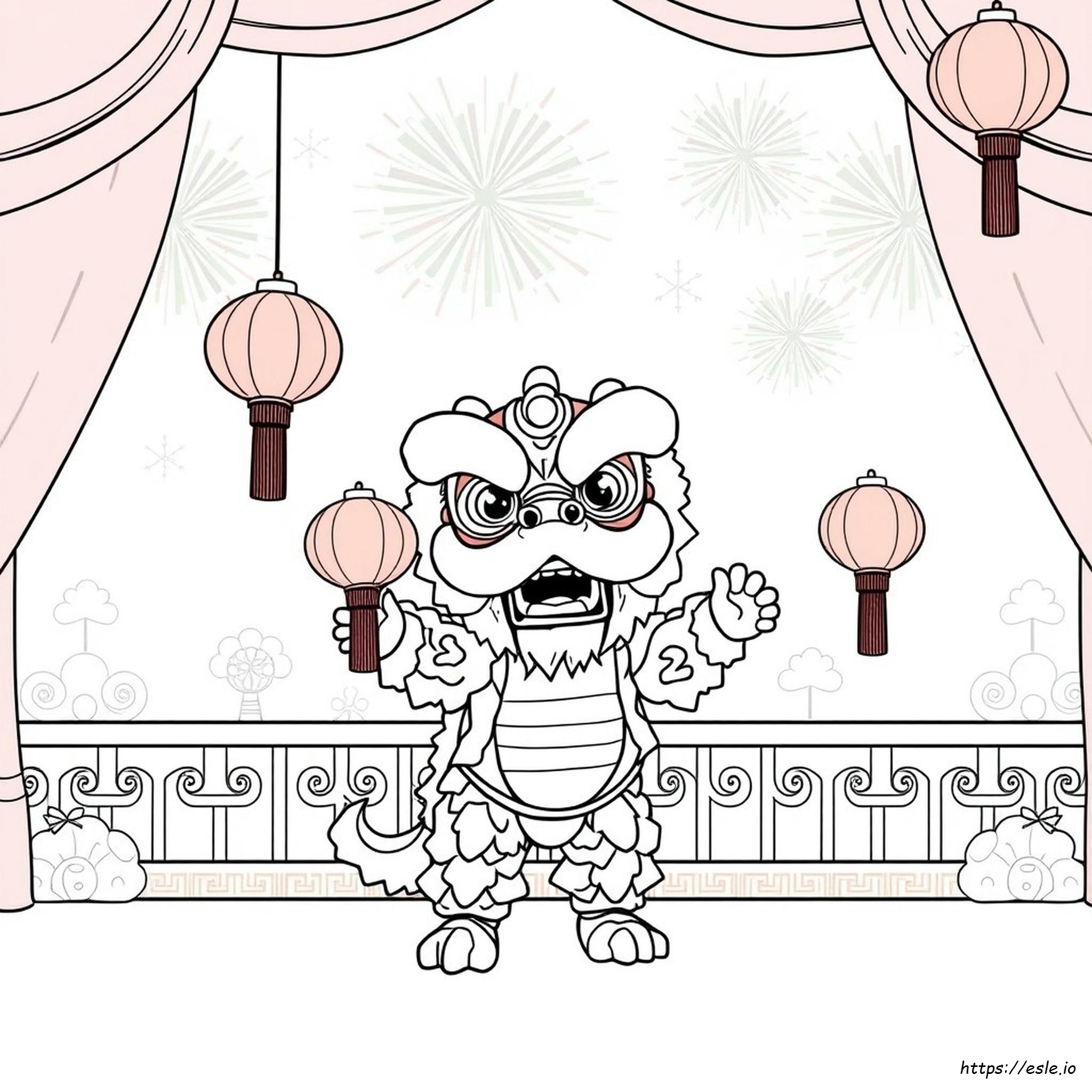 Chinesisches Neujahr Löwe Ausmalbilder