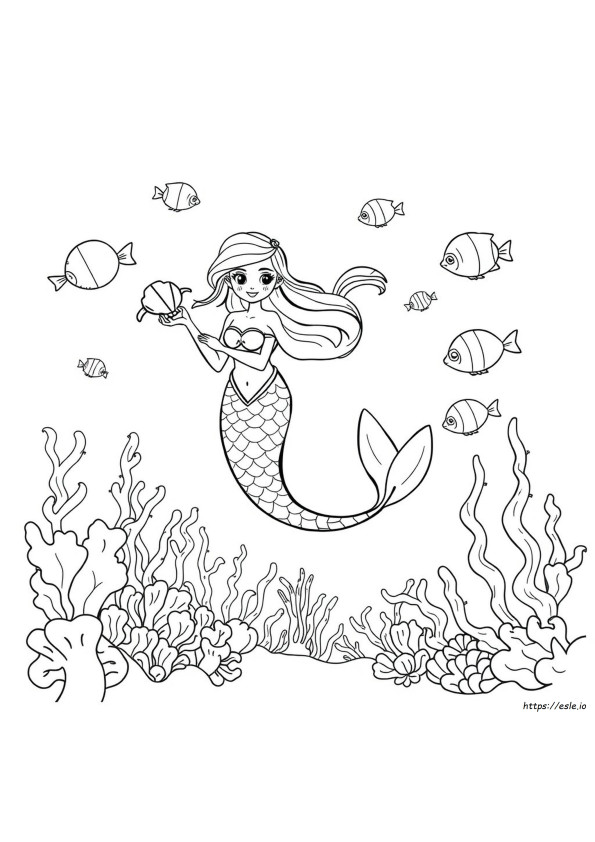 Boceto De Sirena Para Colorear