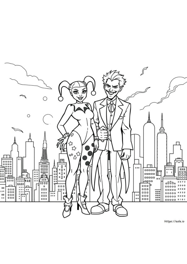 Kolorowanki Do Druku Harley Quinn I Joker