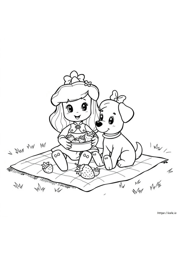 Strawberry Shortcake Dog Coloring Pages