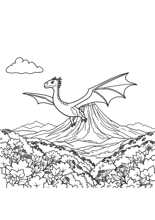 Dragon Drawing For Colouring