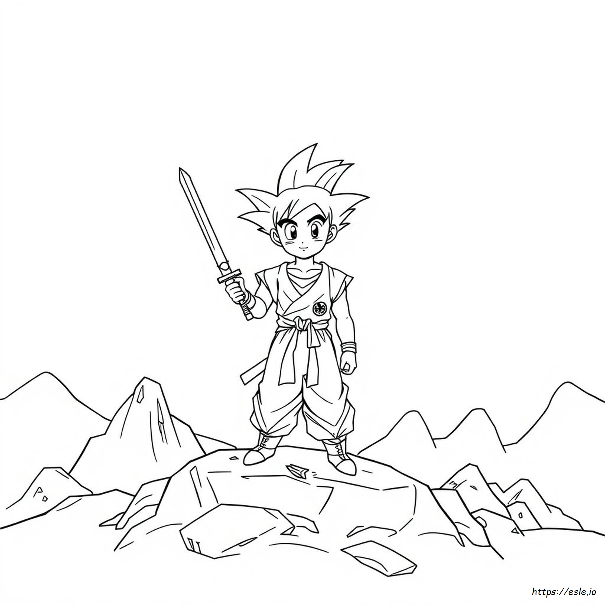 Easy Goku Coloring Pages