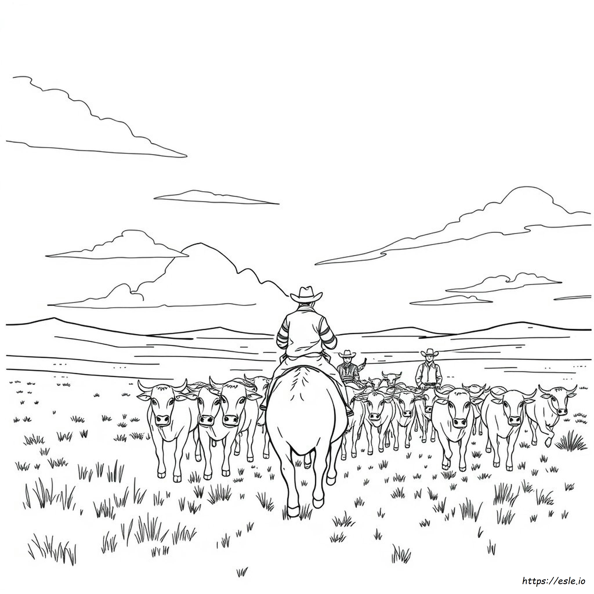Cattle Drive Coloring Pages