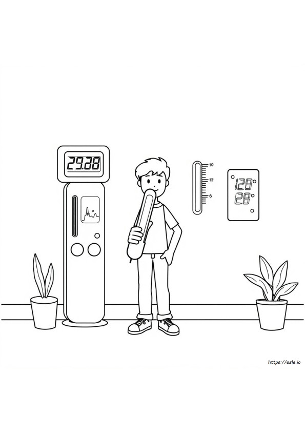 体温計のぬりえ