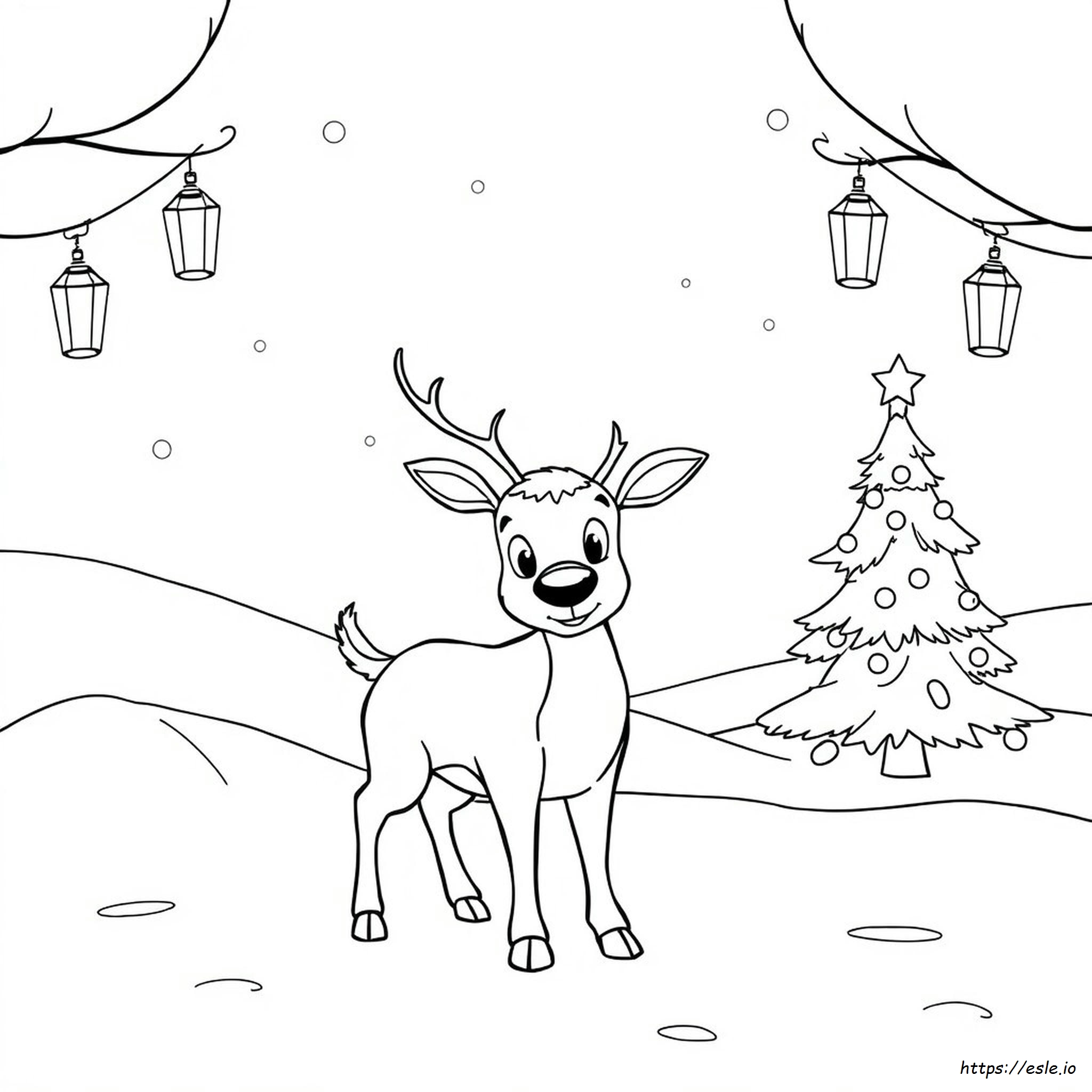 Cute Rudolph Coloring Pages