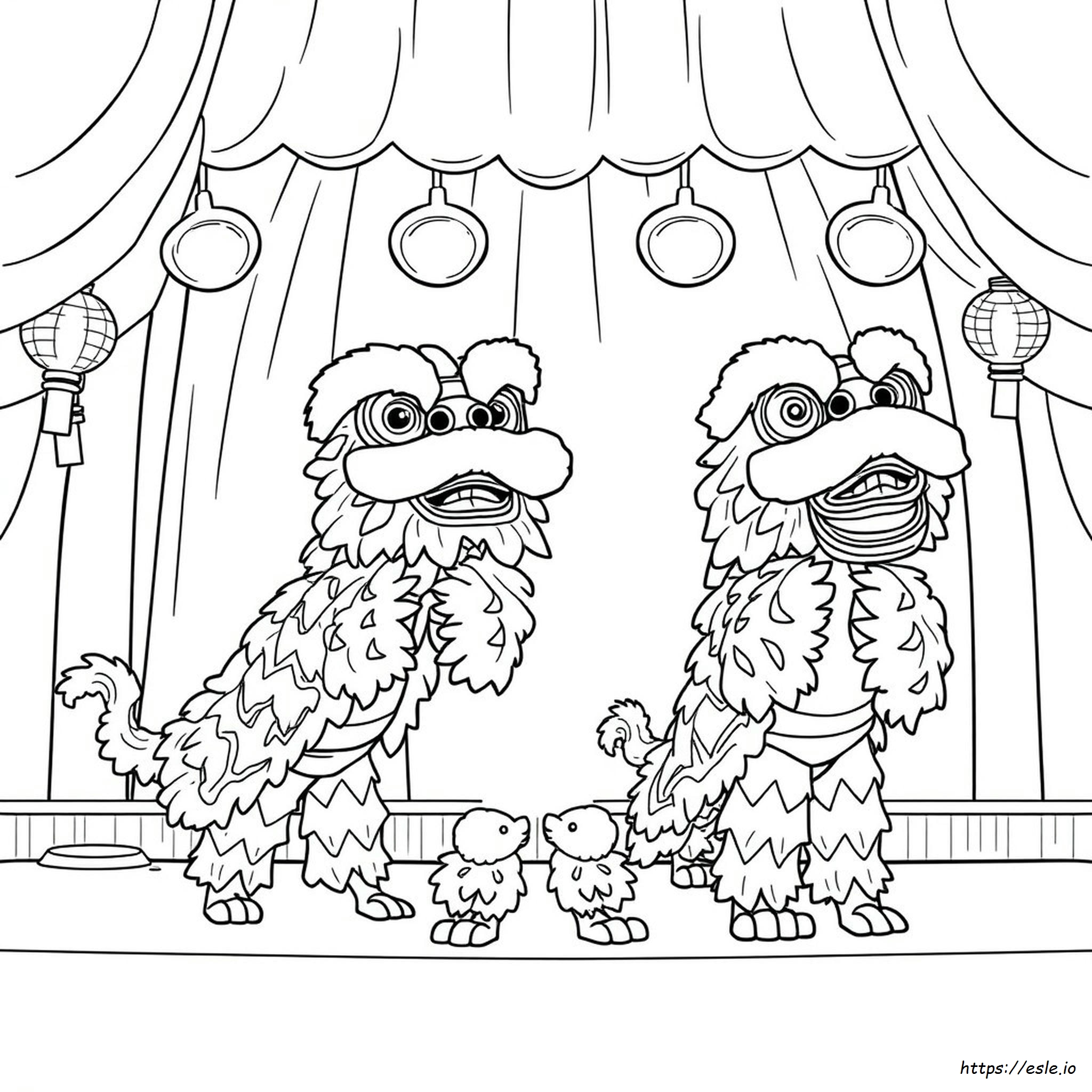 Coloriage Danse Du Lion