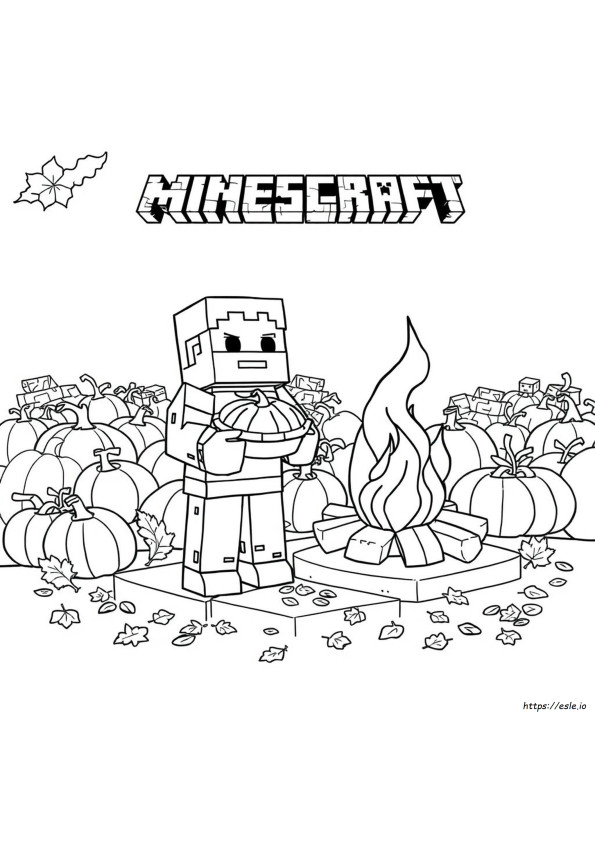 Minecraft Thanksgiving Coloring Pages