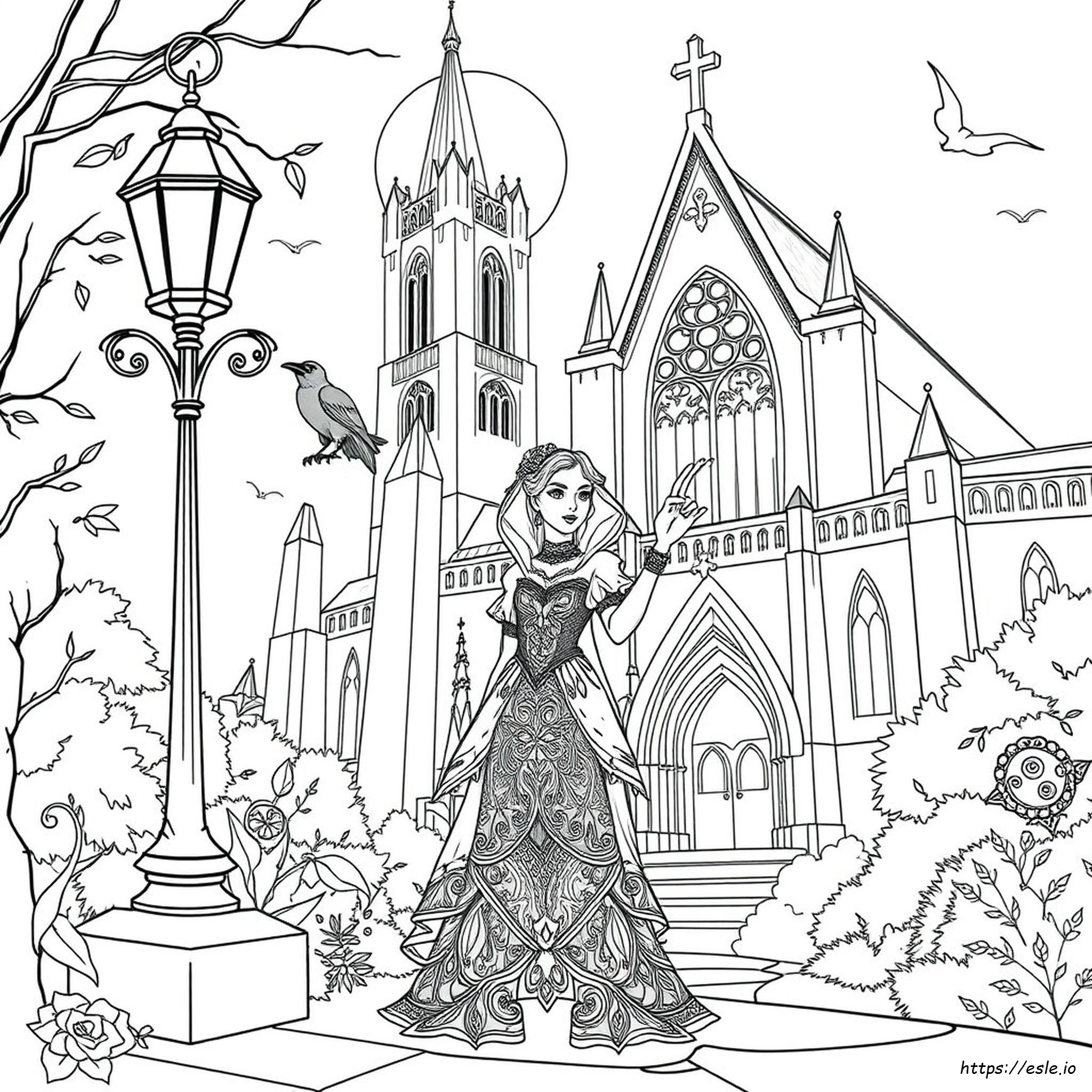 Gothic Disney Princess Coloring Pages