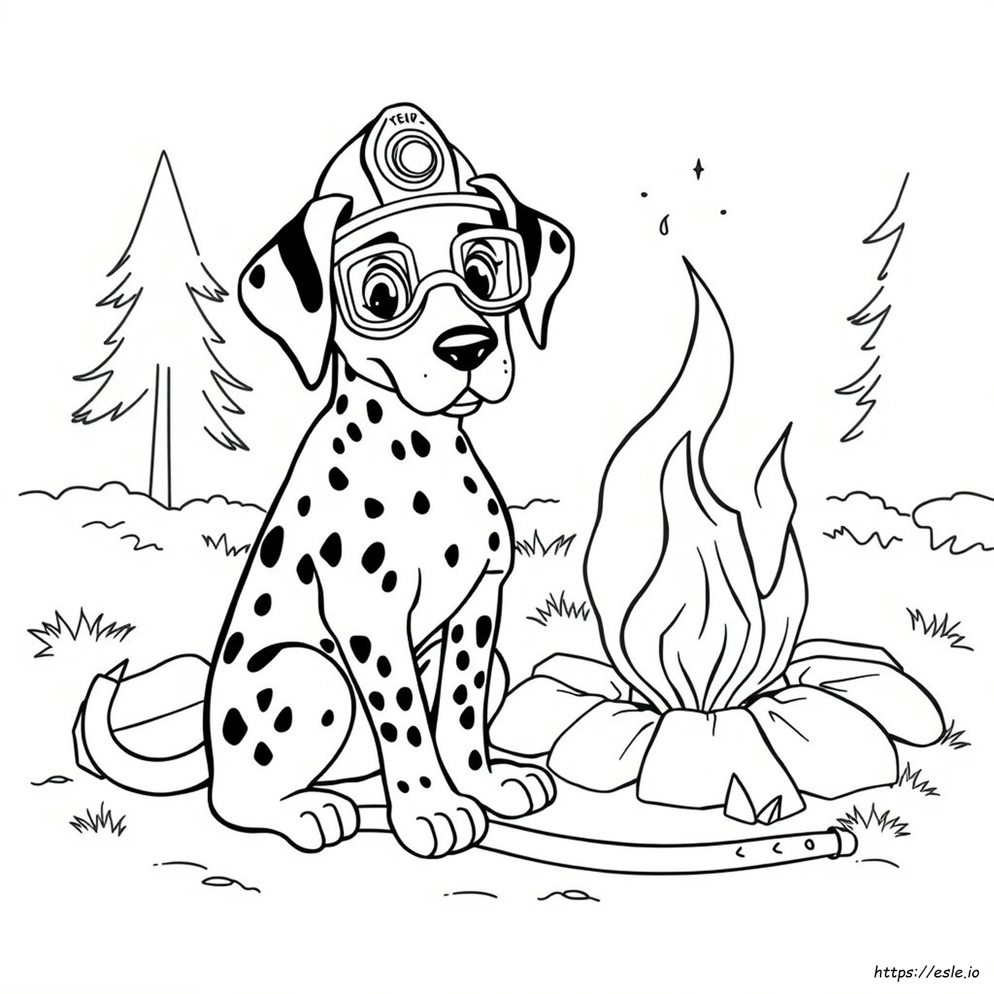 Fire Dalmatian Coloring Page