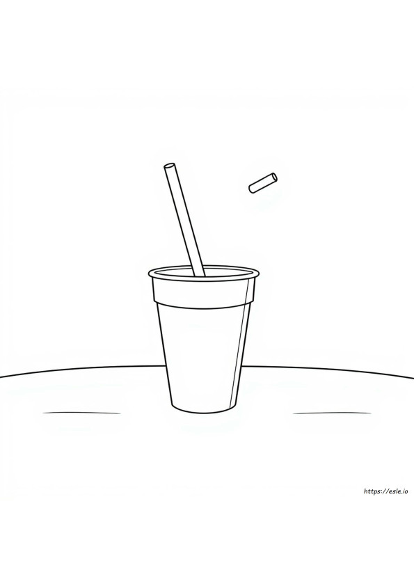 Cup With Straw Coloring Page