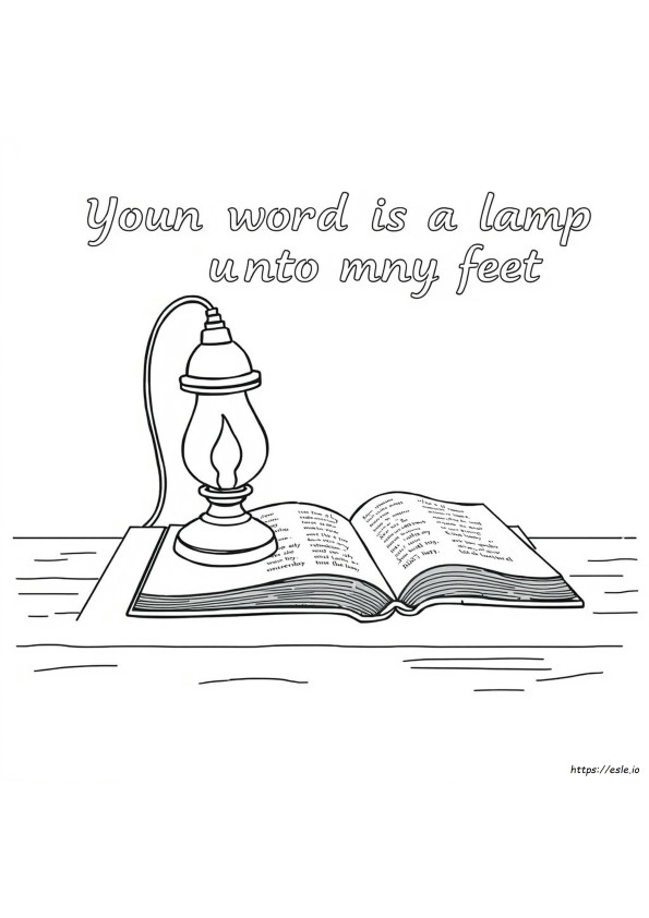 Your Word Is A Lamp Unto My Feet Coloring Page