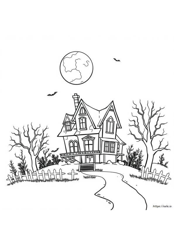 Coloring Pictures Of Haunted Houses