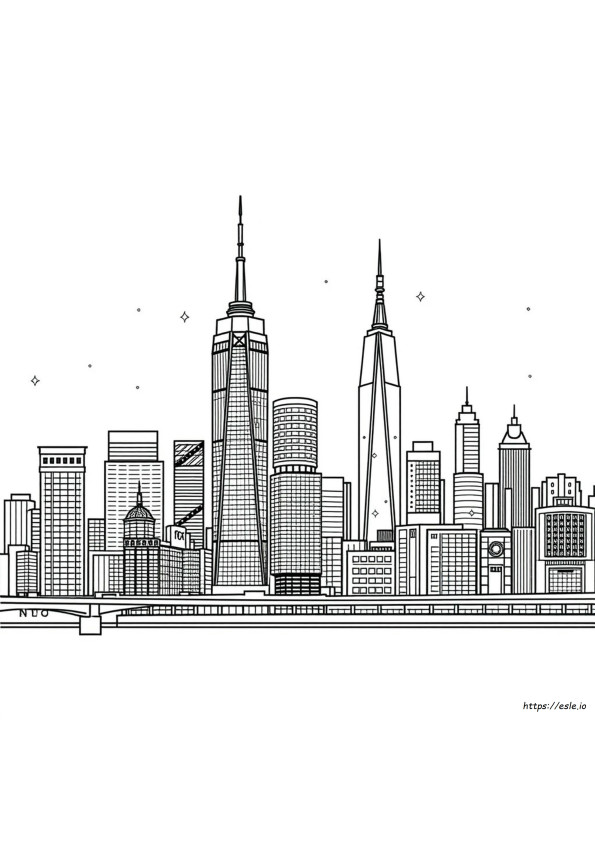 Nyc Skyline Gambar Mewarnai