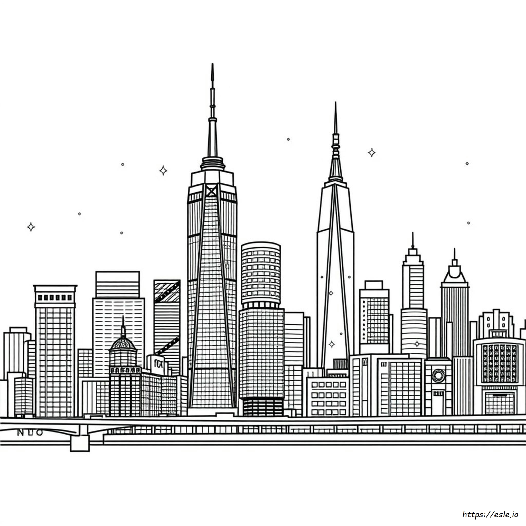 New York Skyline Ausmalbild
