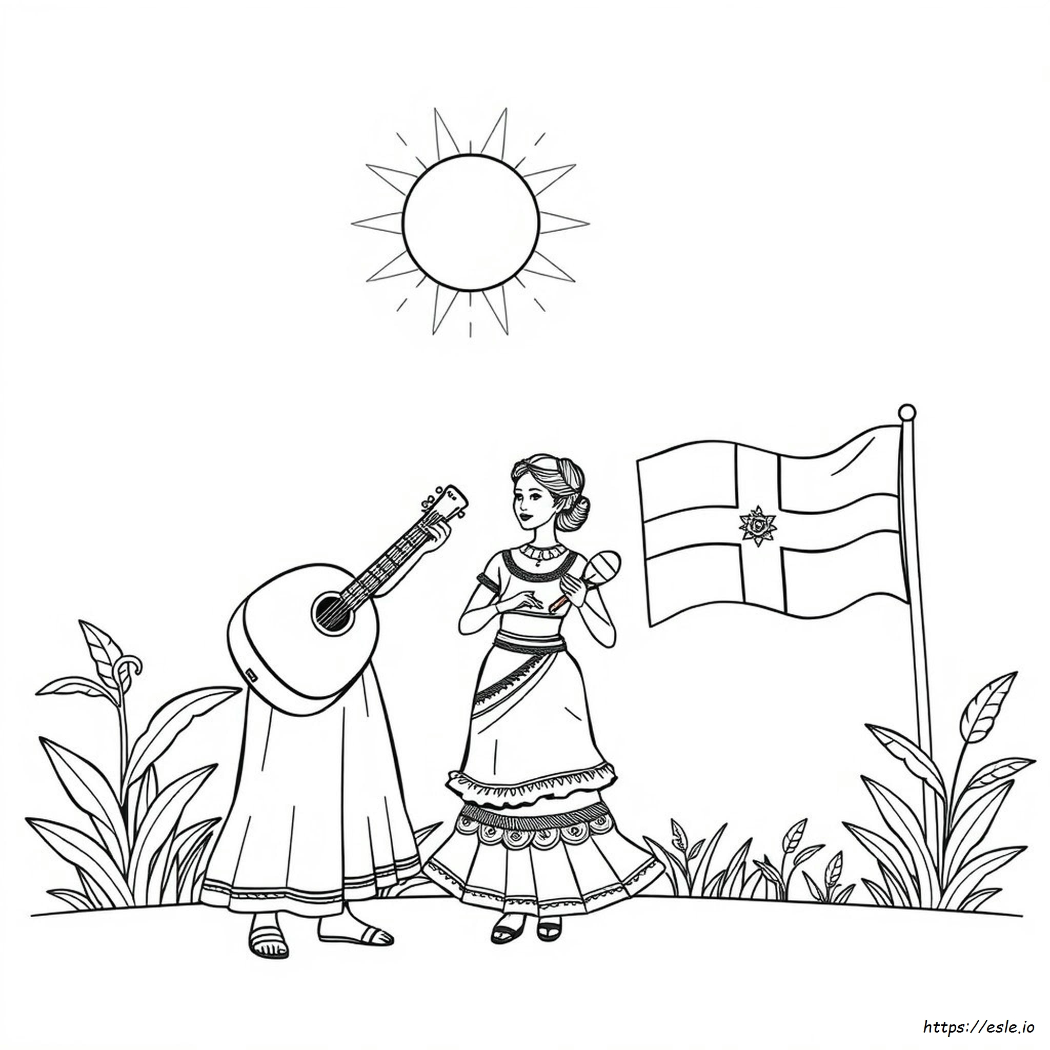 ドミニカ共和国の文化塗り絵