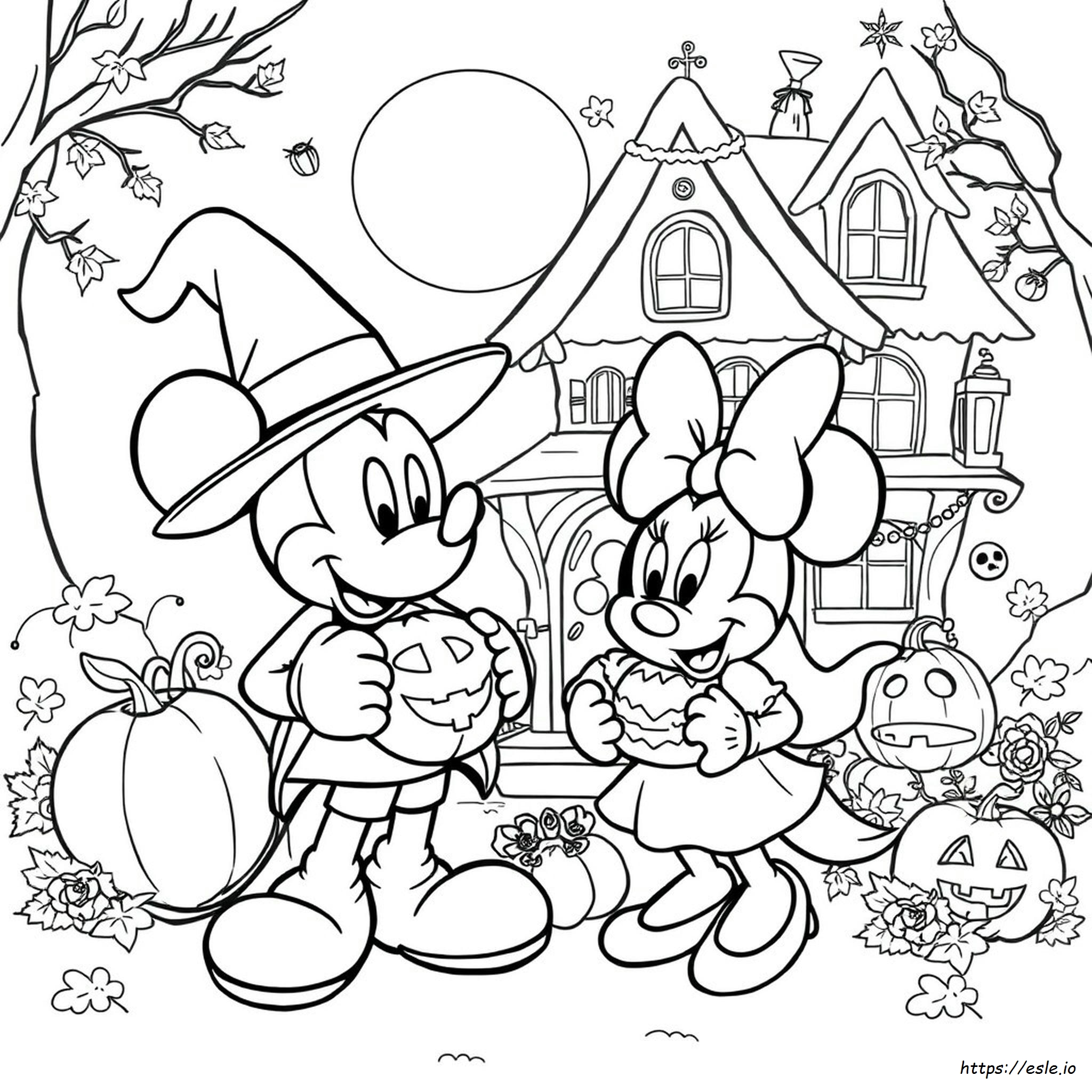 Disney Characters Halloween Coloring Pages
