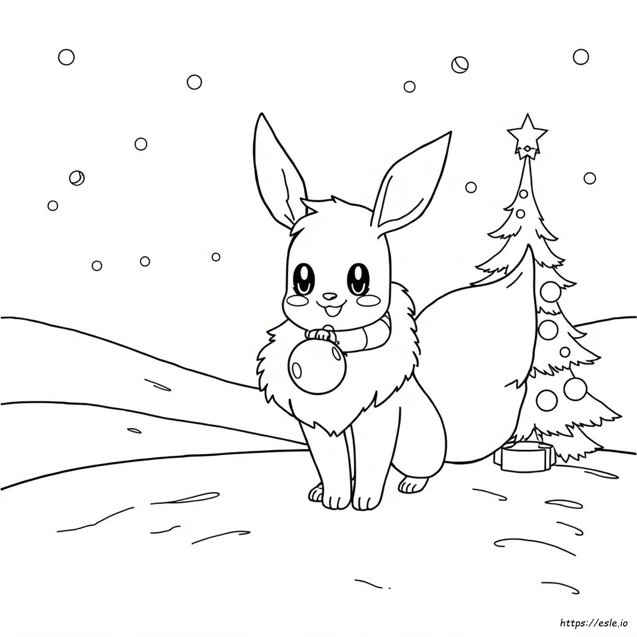 Christmas Eevee Coloring Pages