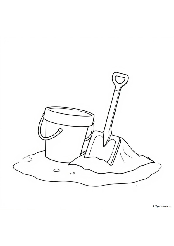Bucket And Shovel Coloring Page