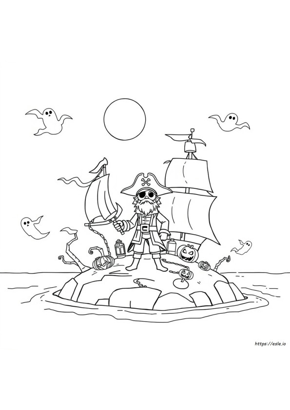 Pirati Di Halloween Da Colorare