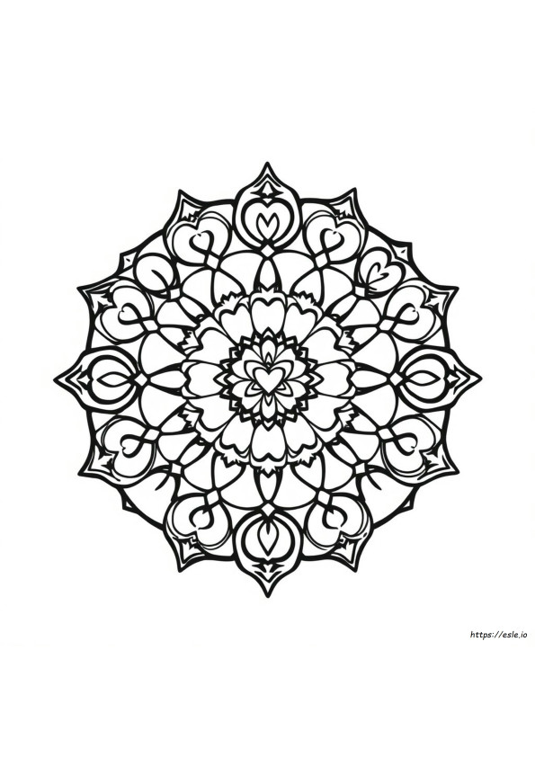 Heart Easy Mandala Coloring Pages