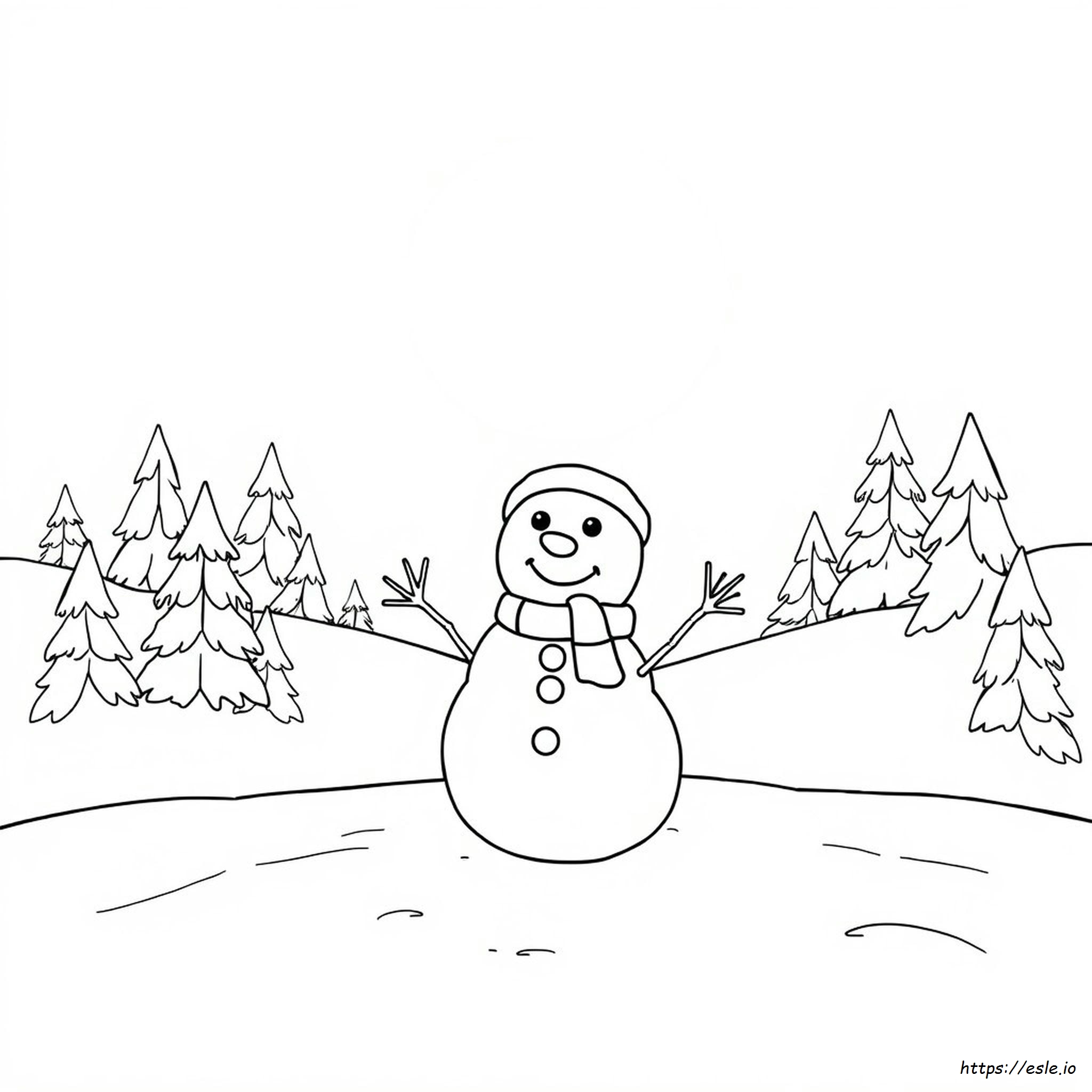 Snowman Colouring Images