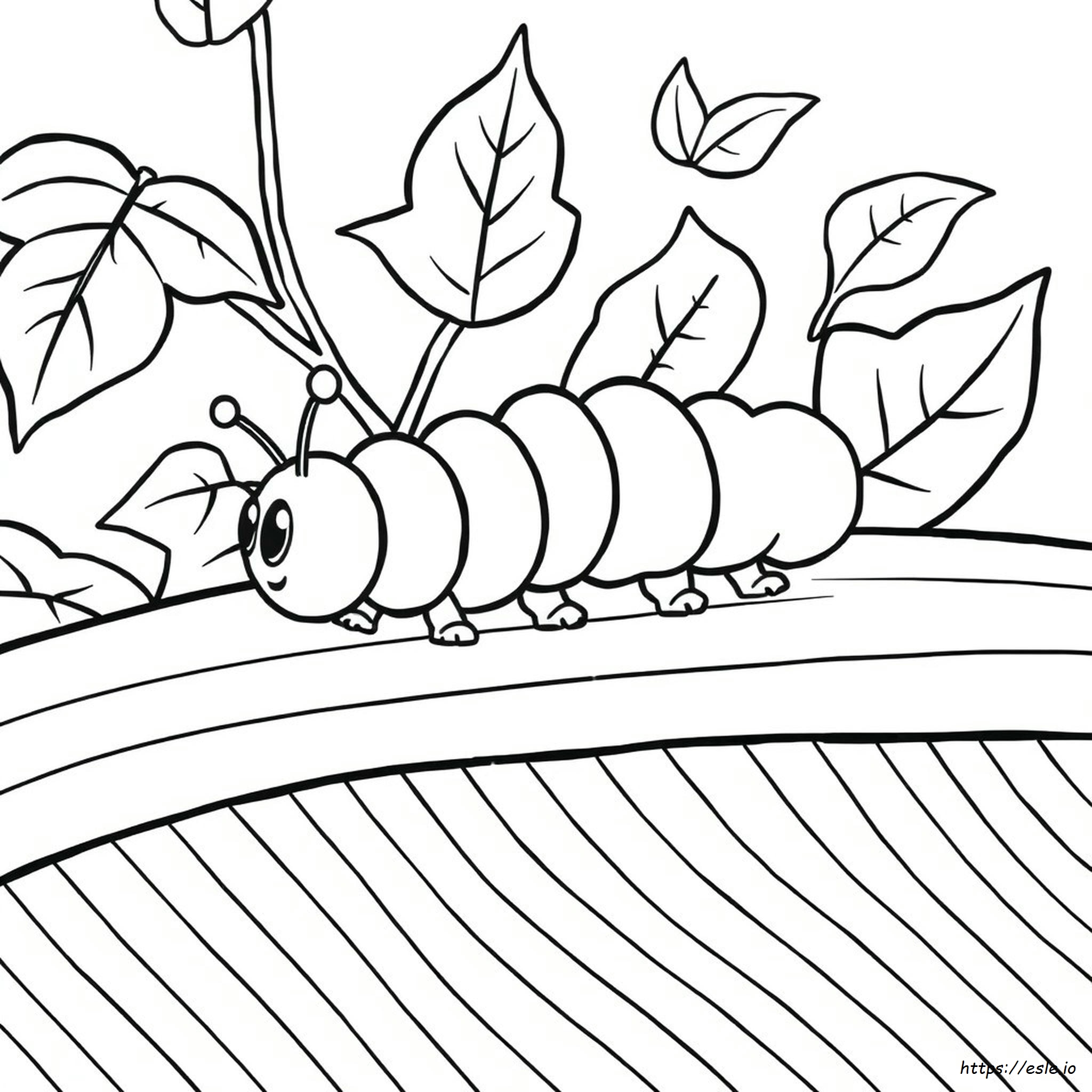 Black And White Caterpillar Coloring Page
