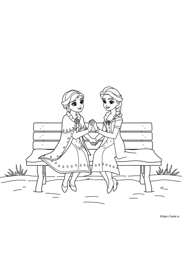 アナとエルサ 塗り絵
