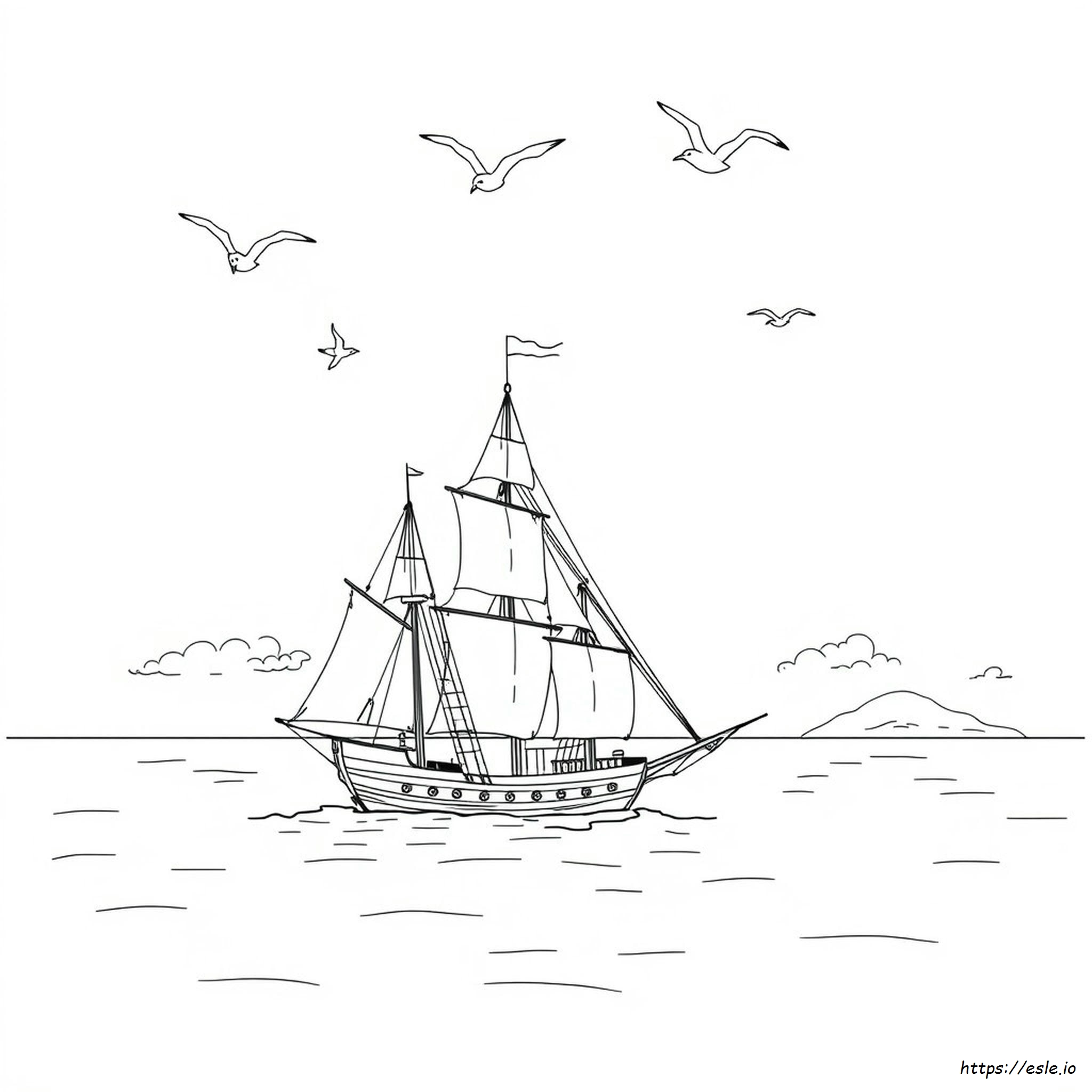 Tall Ship Coloring Page