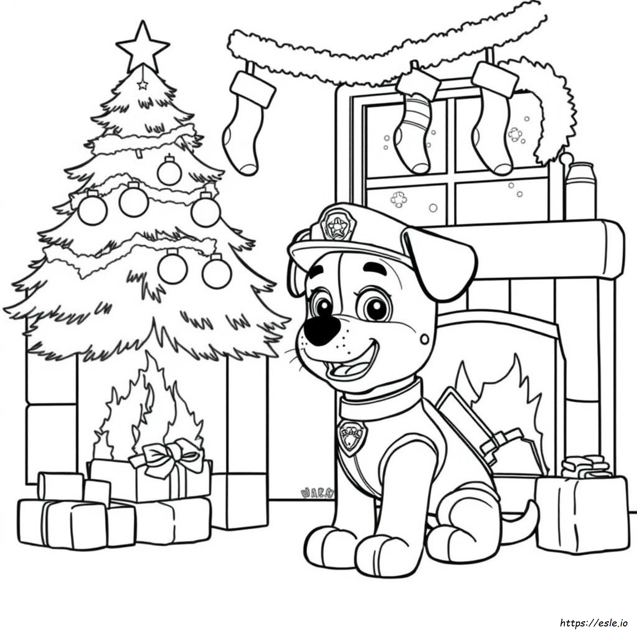 Marshall Paw Patrol Gambar Mewarnai Natal
