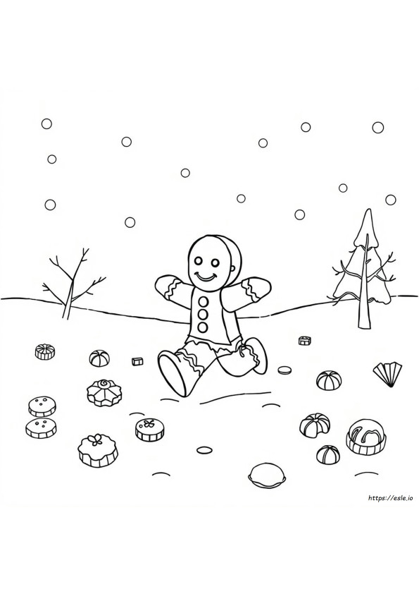 ジンジャーブレッドマン 塗り絵