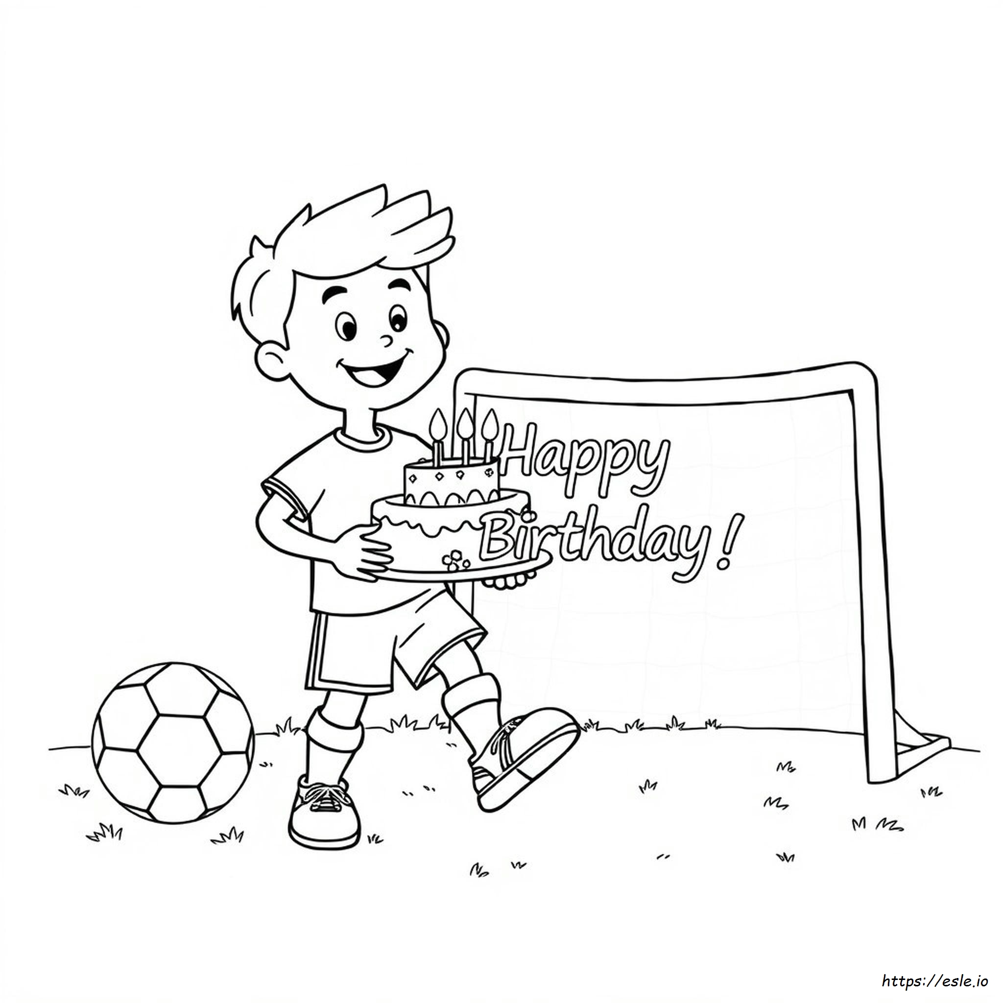 Happy Birthday Soccer Coloring Page