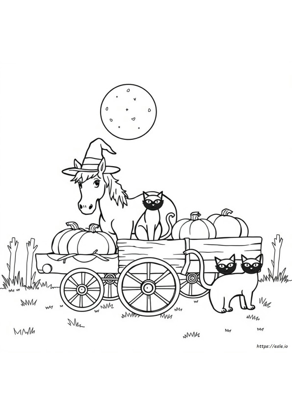 Pisici De Halloween De Colorat