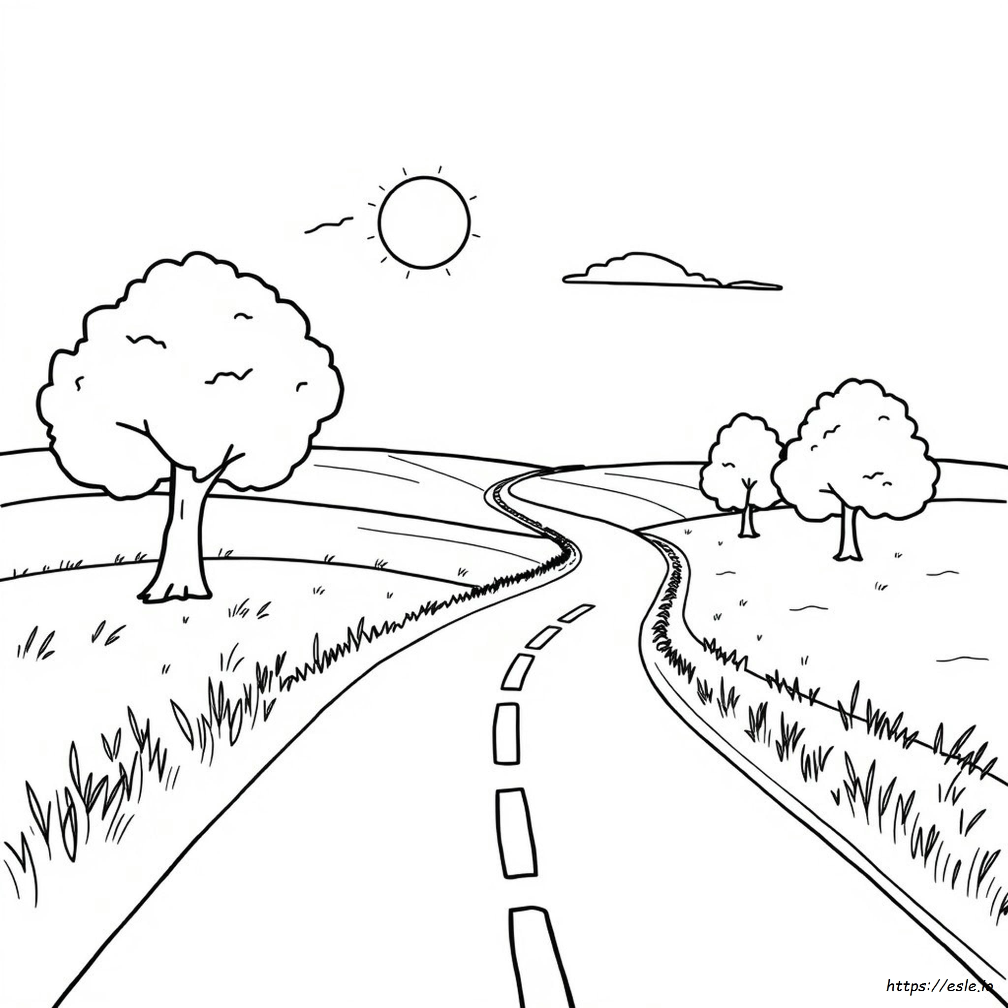 Coloring Page Of A Road