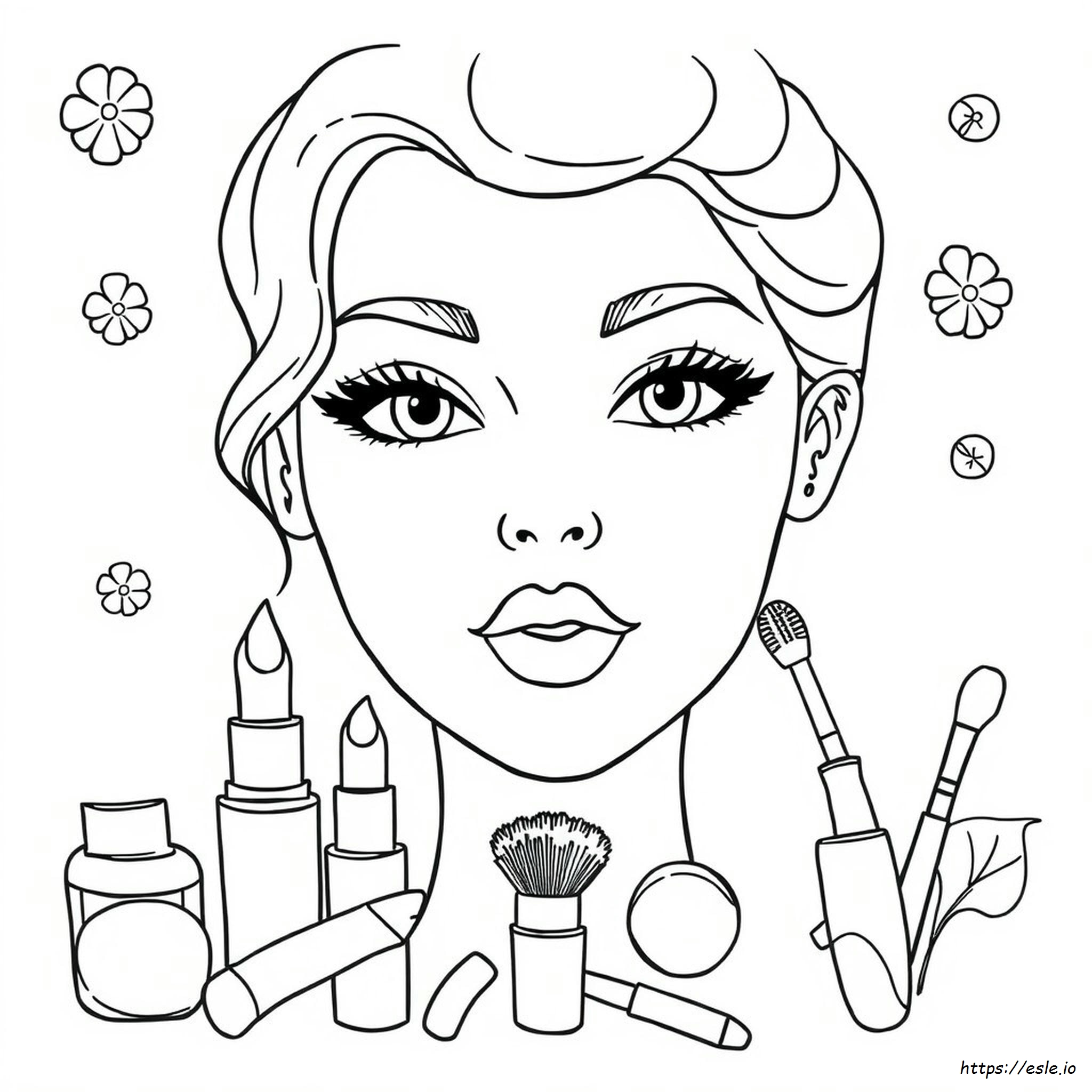Printable Makeup Face Coloring Pages