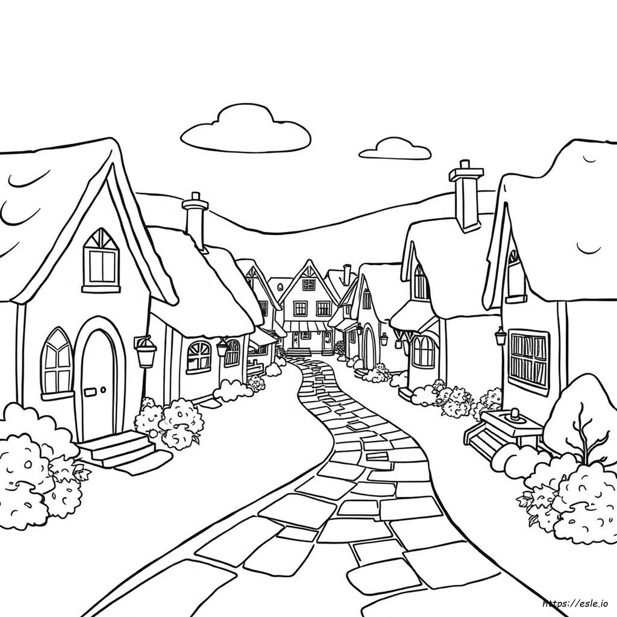 Cozy Village Coloring Pages