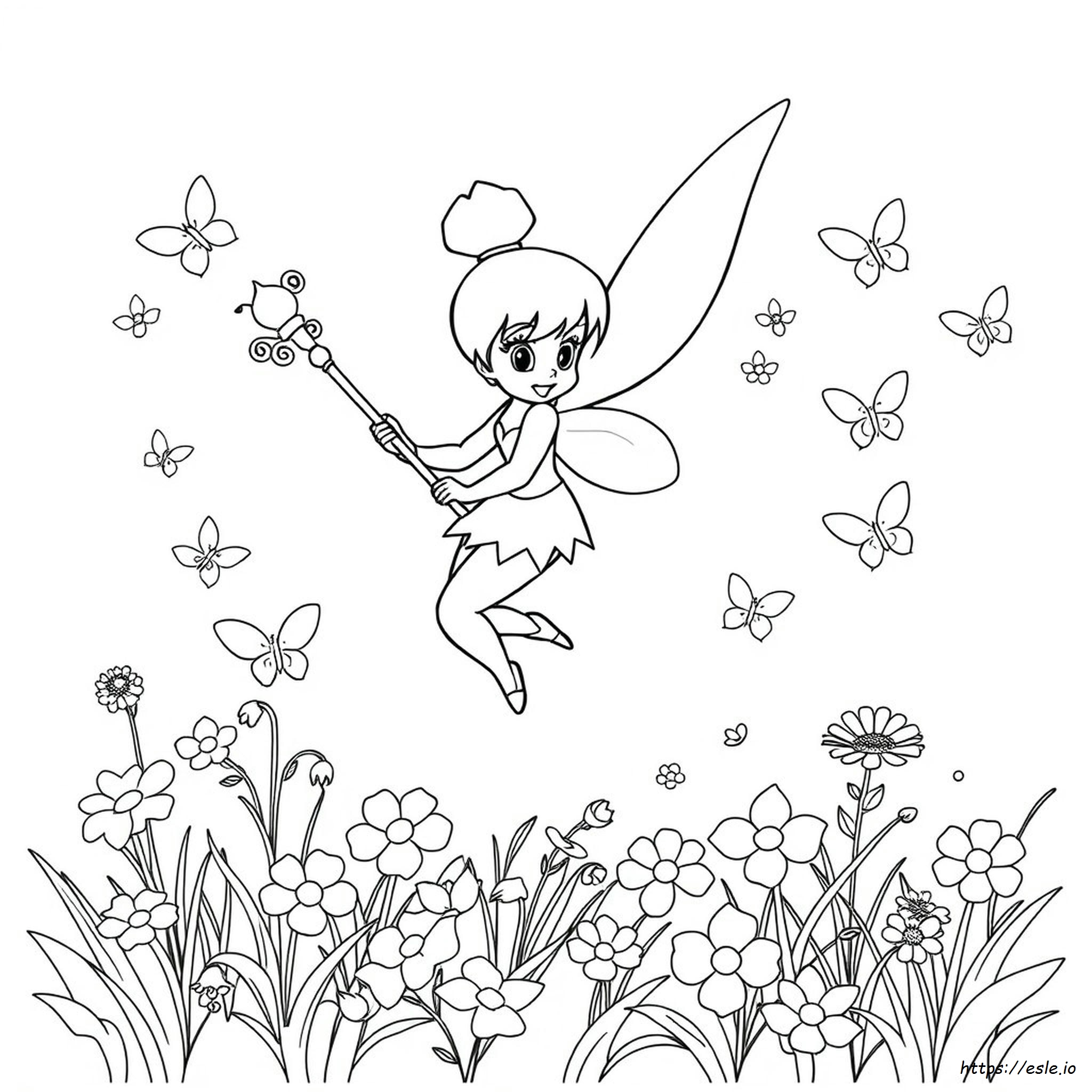 Easy Tinkerbell Coloring Pages