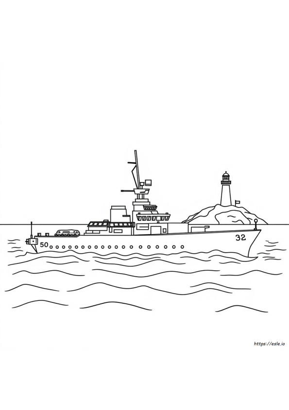 Battleship Coloring Sheet