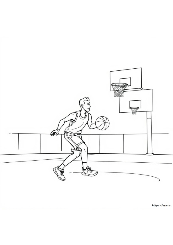 Disegno Da Colorare Di Un Giocatore Di Basket