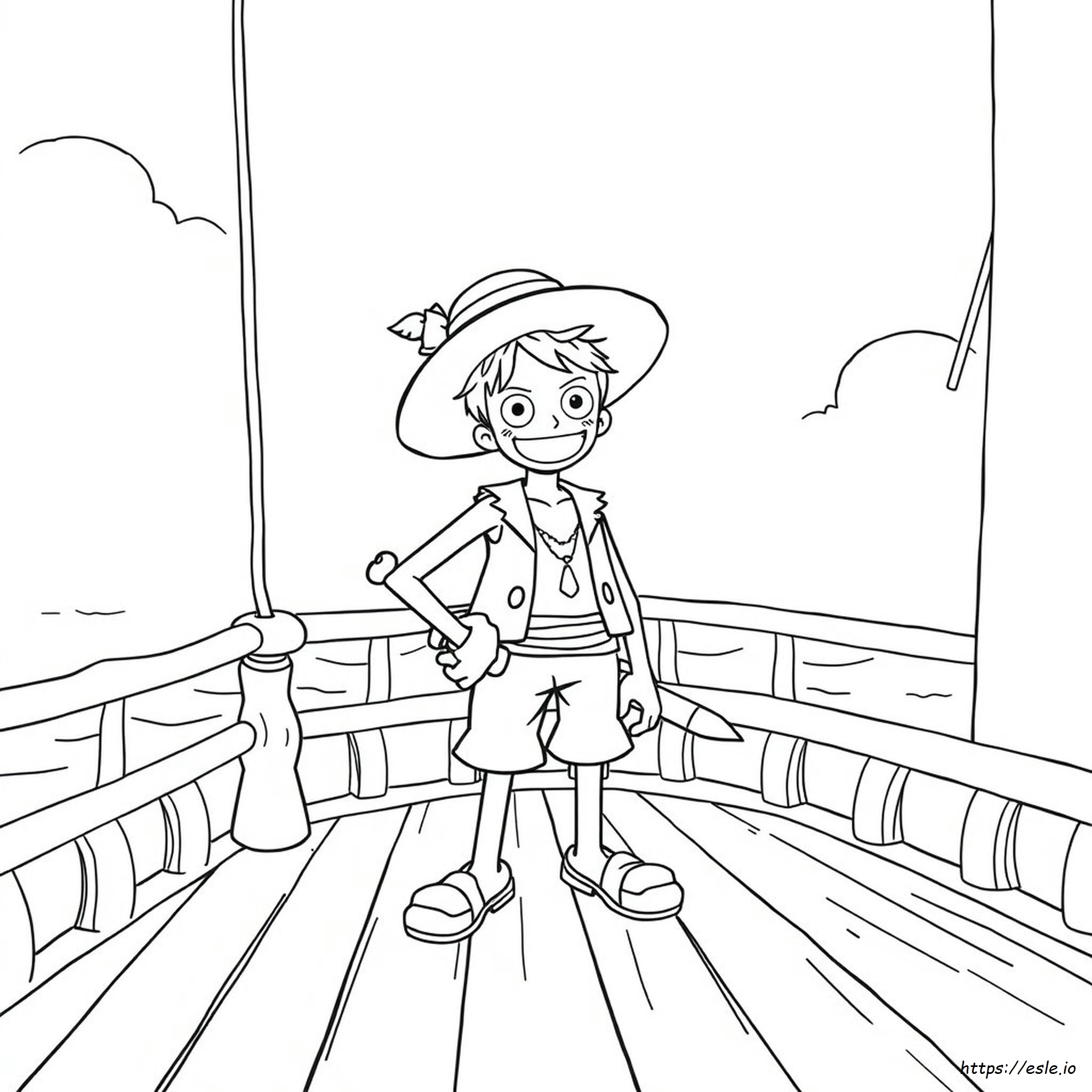 Easy Luffy Coloring Page