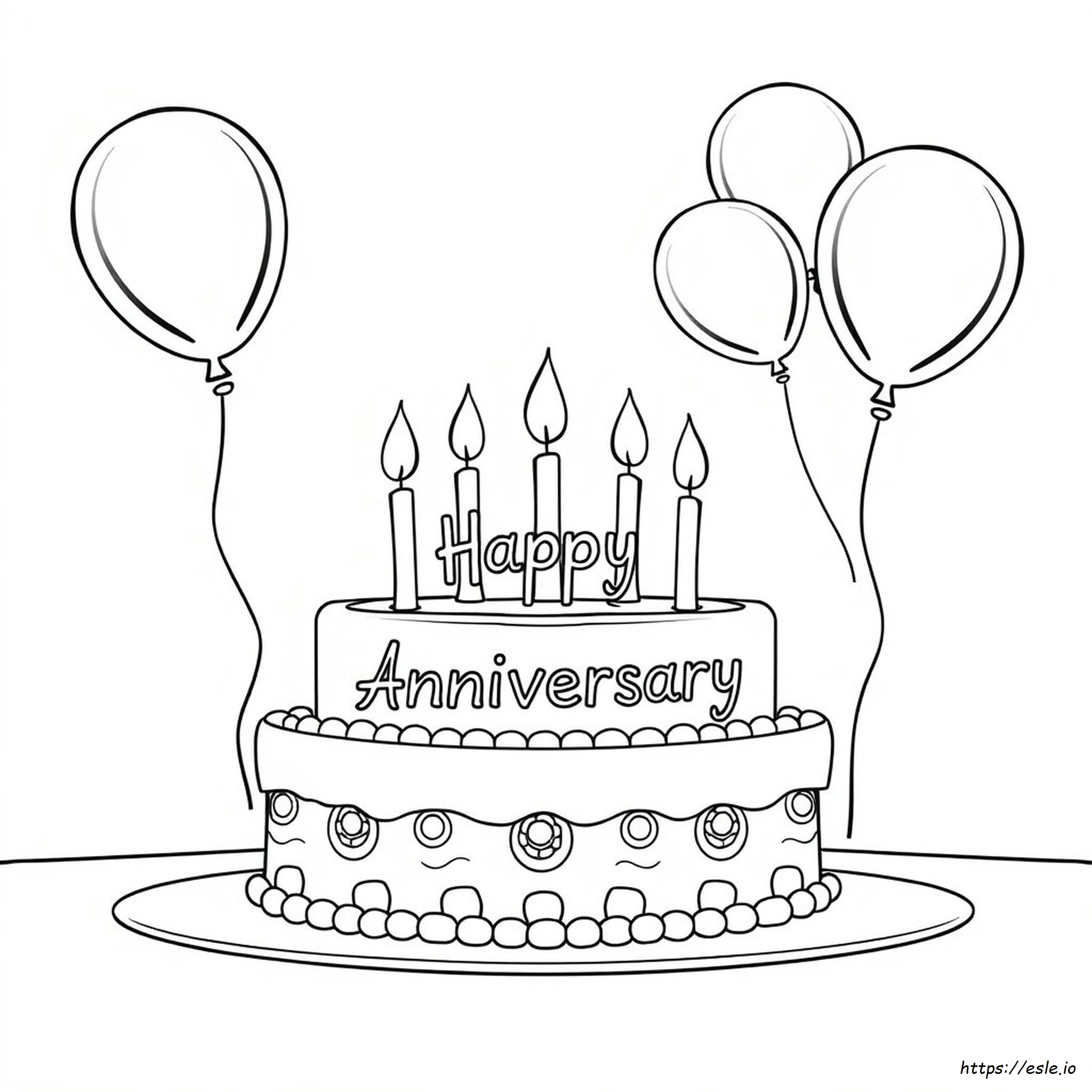 Cartoon Coloring Pages Saying Happy Anniversary