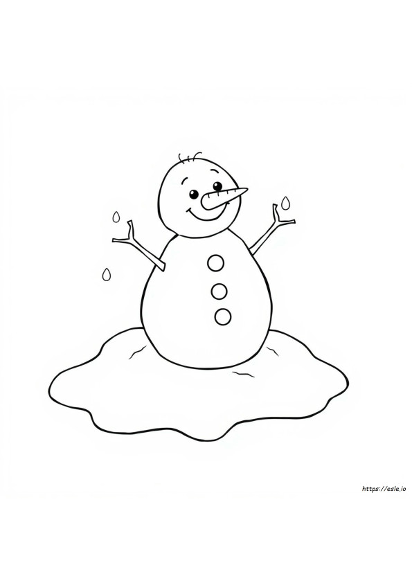 Melting Snowman Coloring Page